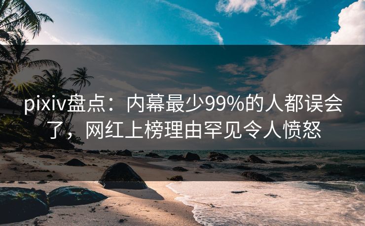 pixiv盘点:内幕最少99%的人都误会了,网红上榜理由罕见令人愤怒 pixiv盘点:内幕最少99%的人都误会了,网红上榜理由罕见令人愤怒